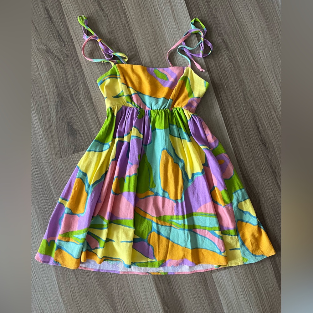 Show Me Your Mumu Colorful Smocked Mini Dress XS | Festival Summer Vacation